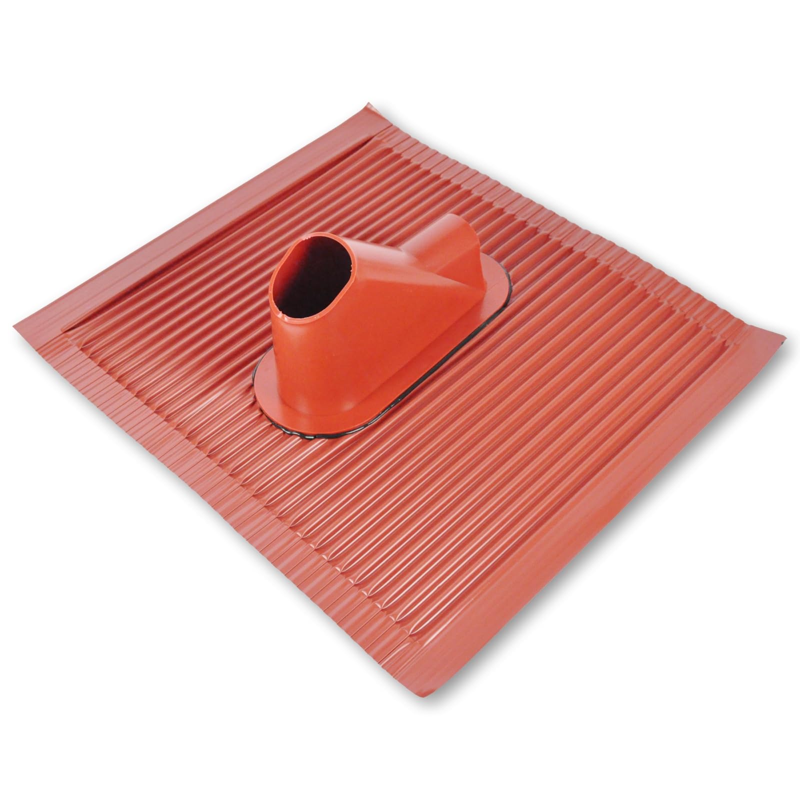 Tegole per tetto in alluminio, 45 x 50 cm, colore rosso, con passacavo, piastrella per antenna per asta fino a 60 mm di diametro, universale, resistente alle intemperie, accessorio