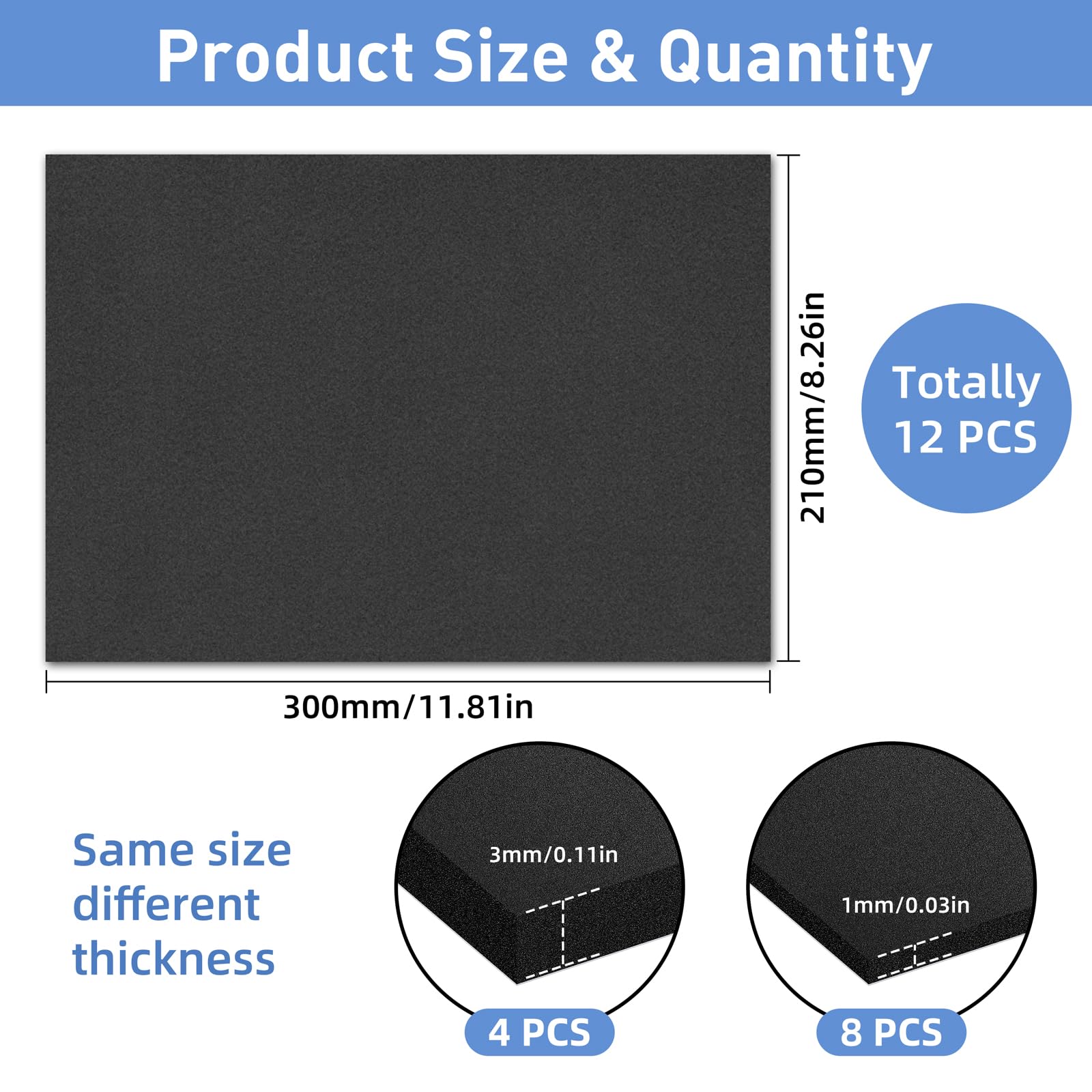Self-Adhesive Foam Board, White, Pack Of 6 Foam Rubber Pads With Adhesive Backing, EVA Foam Panels, Non-Slip Foam Mat For Furniture, DIY Projects - View #12