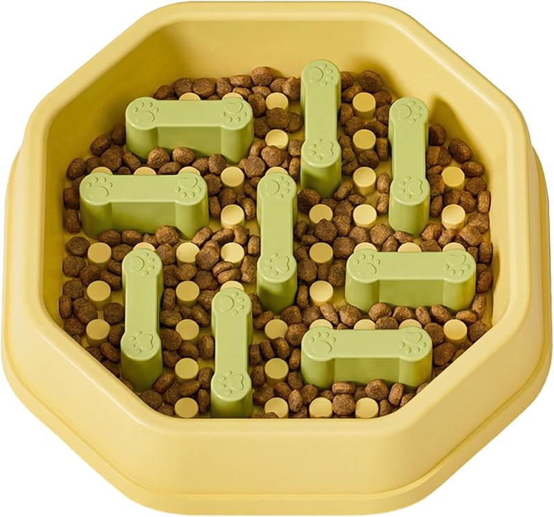 Comedouro Lento para Gatos e Cães Pequenos Kigrfv com Labirinto Ajustável e Ventosas – 1 unidade