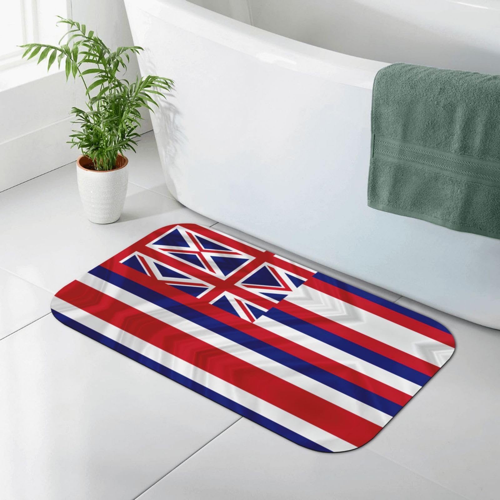 Tapis de bain terre de diatomée Hawaii pour une sortie de douche sécurisée et sèche