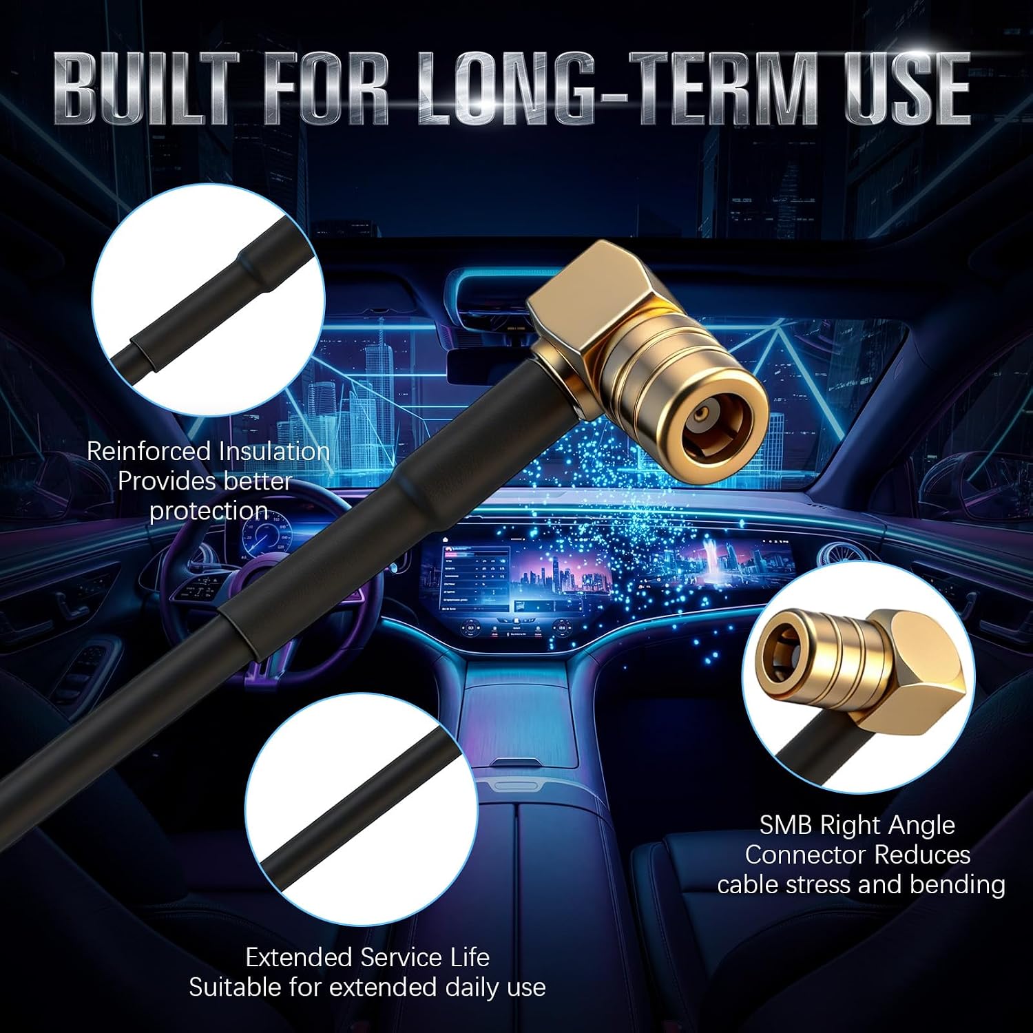 23FT Satellite Radio Antenna Compatible with Sirius XM, Magnetic Mount, SMB Connector 2320-2345MHz, for Car Receivers, Includes Trim Removal Tool