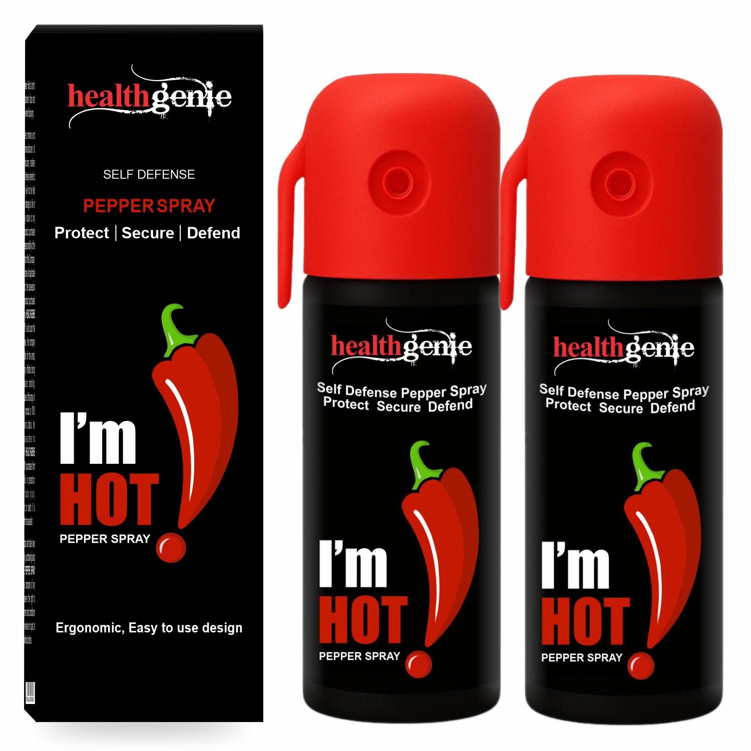 Healthgenie Pepper Spray, Upto 10 feet Range, 35 GMS of Dispensable Pepper Spray (Pack of 2)