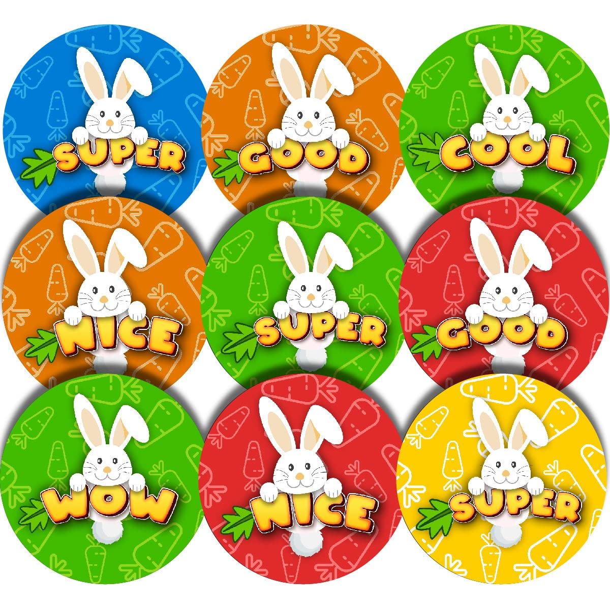 Sticker Stocker 144 Bunny Rabbit Rewards 30Mm Glossy Reward Stickers