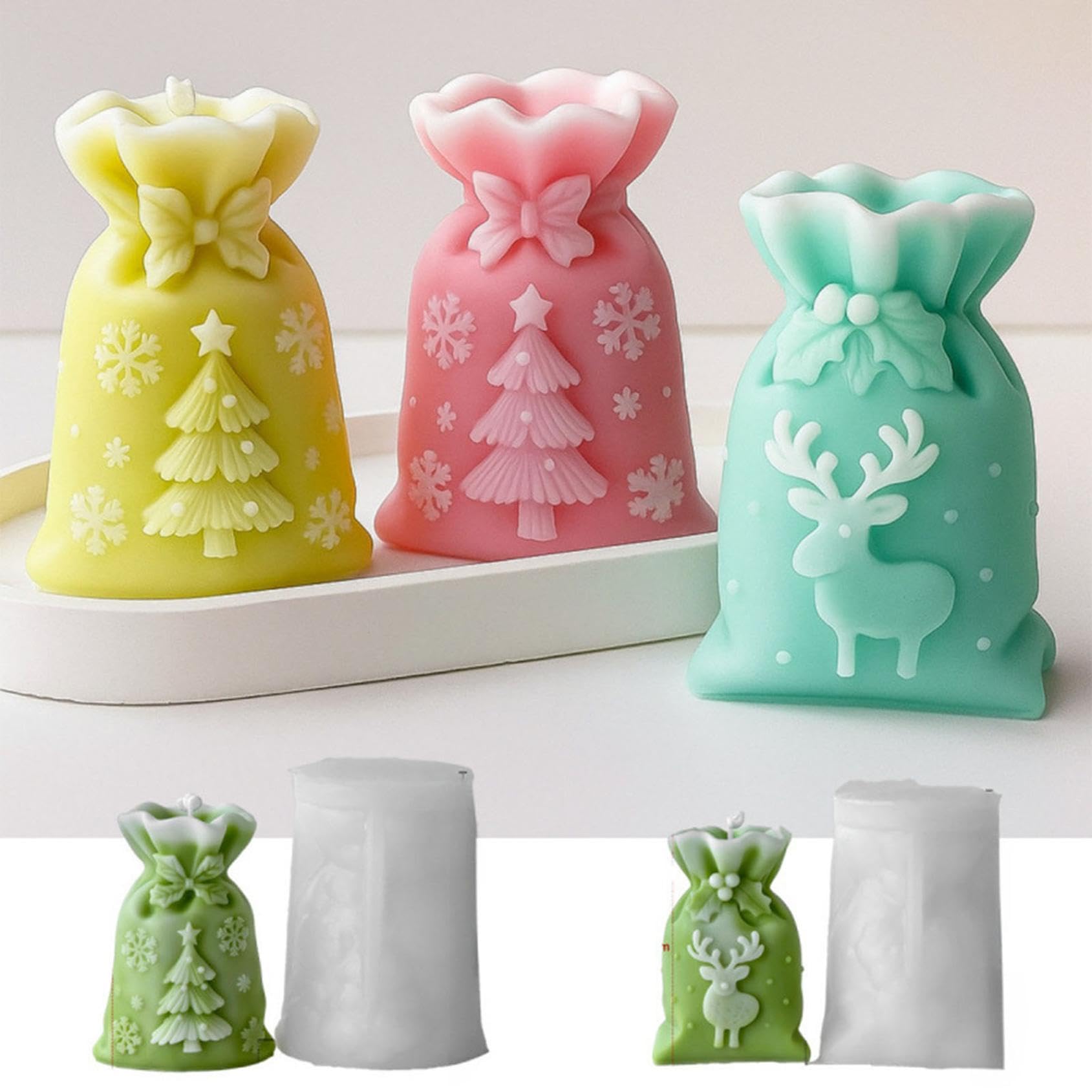 Stampo In Silicone Per Sacchetto Regalo Di Natale - Per Candele, Resina, Sapone, Dimensioni 7.5x5.5x4.8 Cm