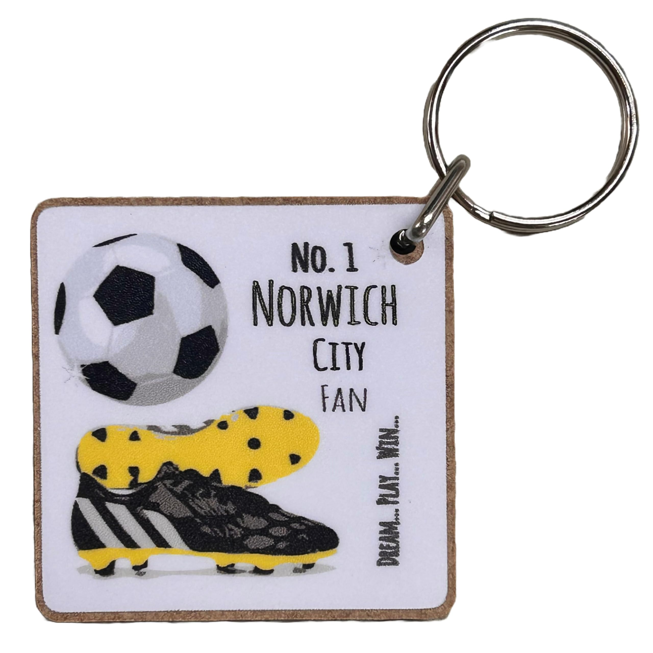 White Cotton Cards Unisex Norwich City The Canaries Fc Football Club Fan - Keyring (K-Fn102)