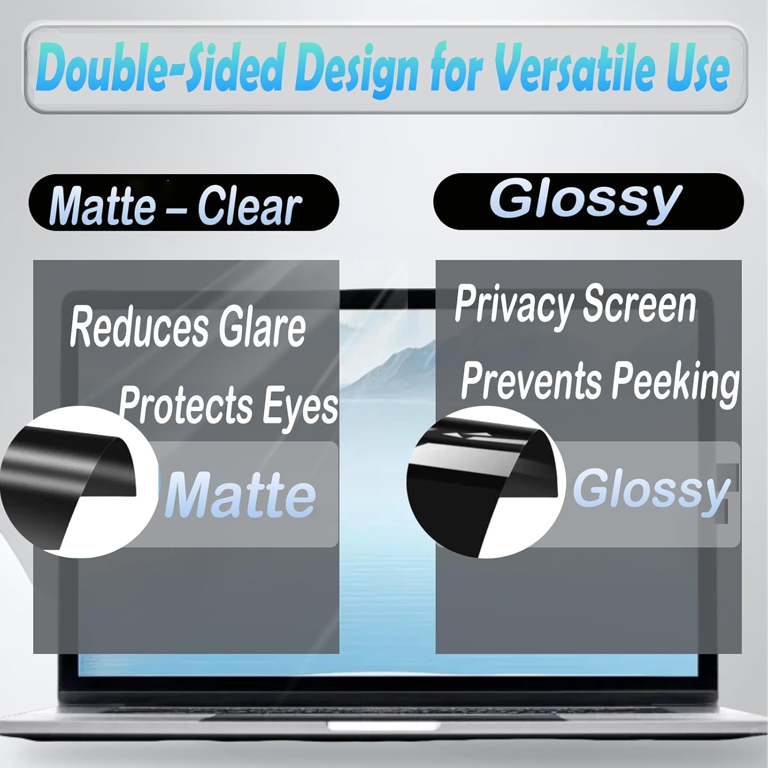 24.5 Inch Privacy Screen for Computer Monitor, 16:9 Anti-Spy Filter for Laptop & PC Display, Blue Light Blocking Anti-Glare Reversible Protector Film, Easy Slide-Mount Installation (24.5 Inch Widescreen(16:09))