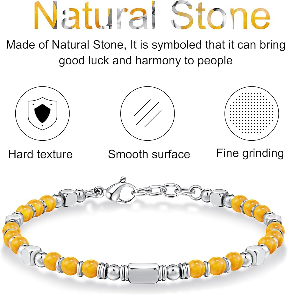 MINACHI Bracciale Bohémien Con Perline In Acciaio Inox Oro - Regolabile - Gioiello Regalo Per Lei - 3