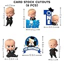 Zyozique 60 Piece First Baby Boss theme Decoration Paper Banner Cardstock Cake Toppers Balloons Birthday Decoration Kit gallery image