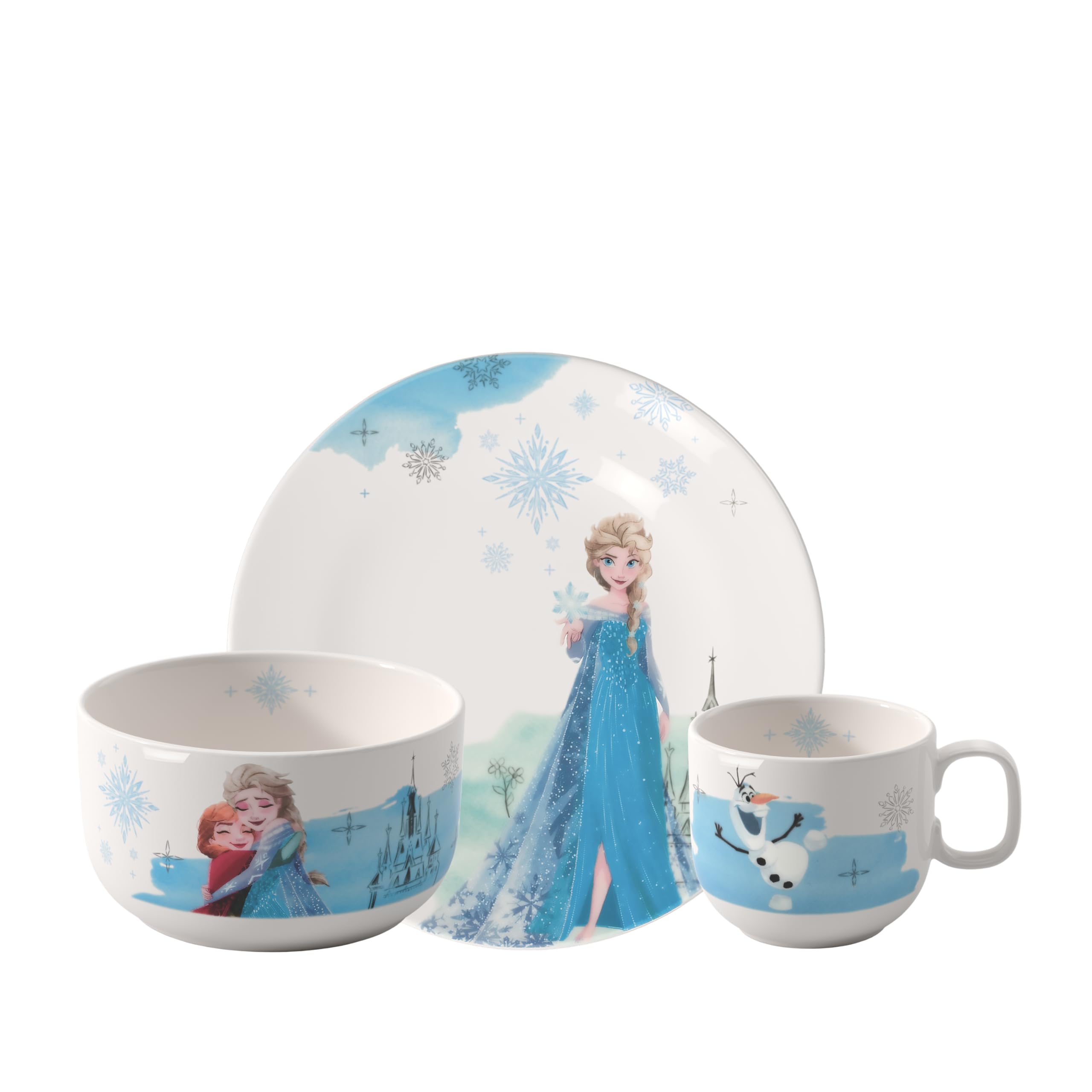 Villeroy & Boch - Disney Frozen Children's Dinnerware Set 3 pcs., Dishwasher Safe, Microwave Safe, Dinnerware for Children, Premium Porcelain