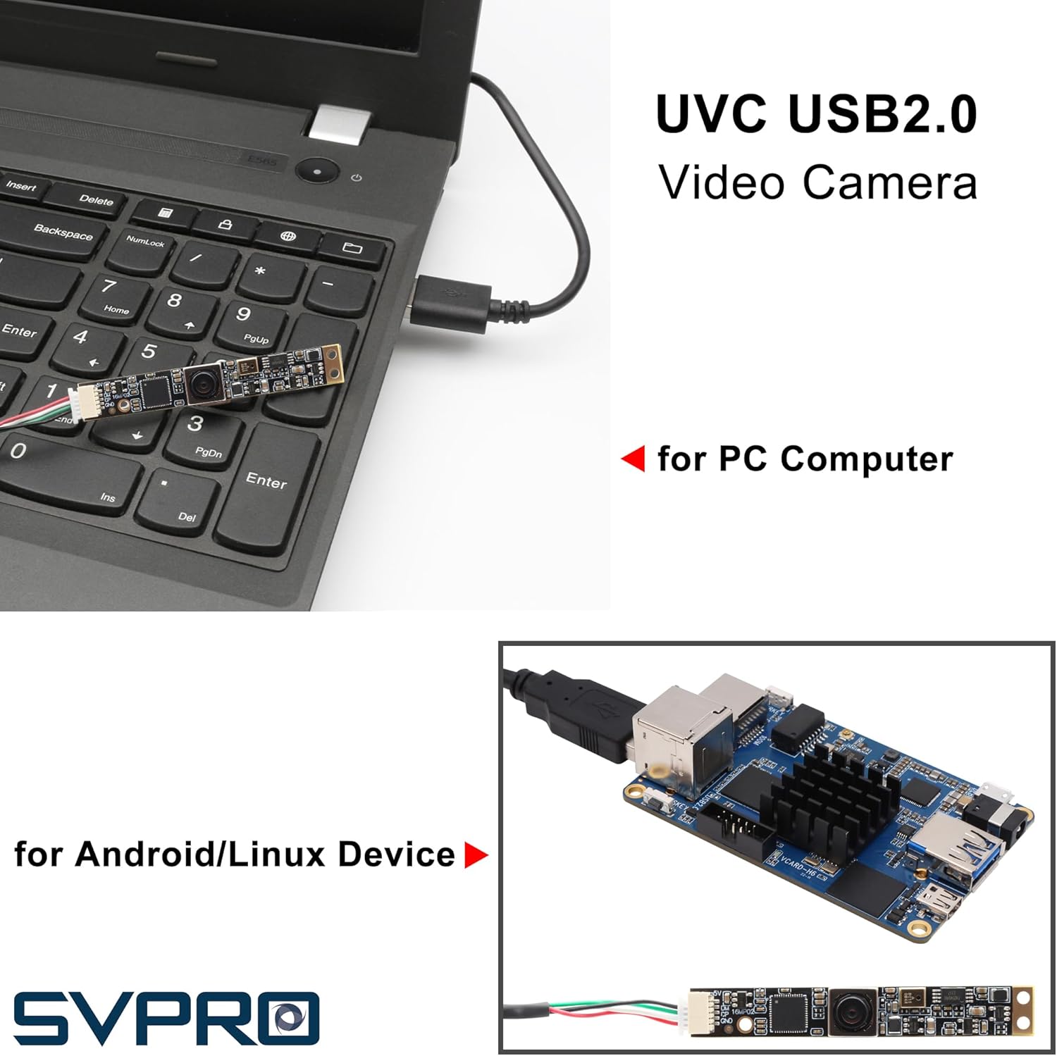 SVPRO 16MP USB Camera Module with Autofocus & Microphone for Computer, Mini UVC Plug & Play Webcam Board for PC/Laptop, 2X Digital Zoom, Compatible with Laser Engraving & Lightburn