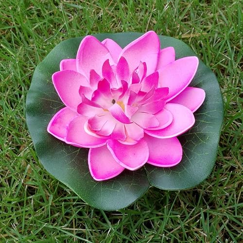 Miniatura 9 de FOMIYES Flores de loto artificiales de lirios de agua para piscina de estanque, 5 piezas de flores de loto flotantes realistas de espuma con