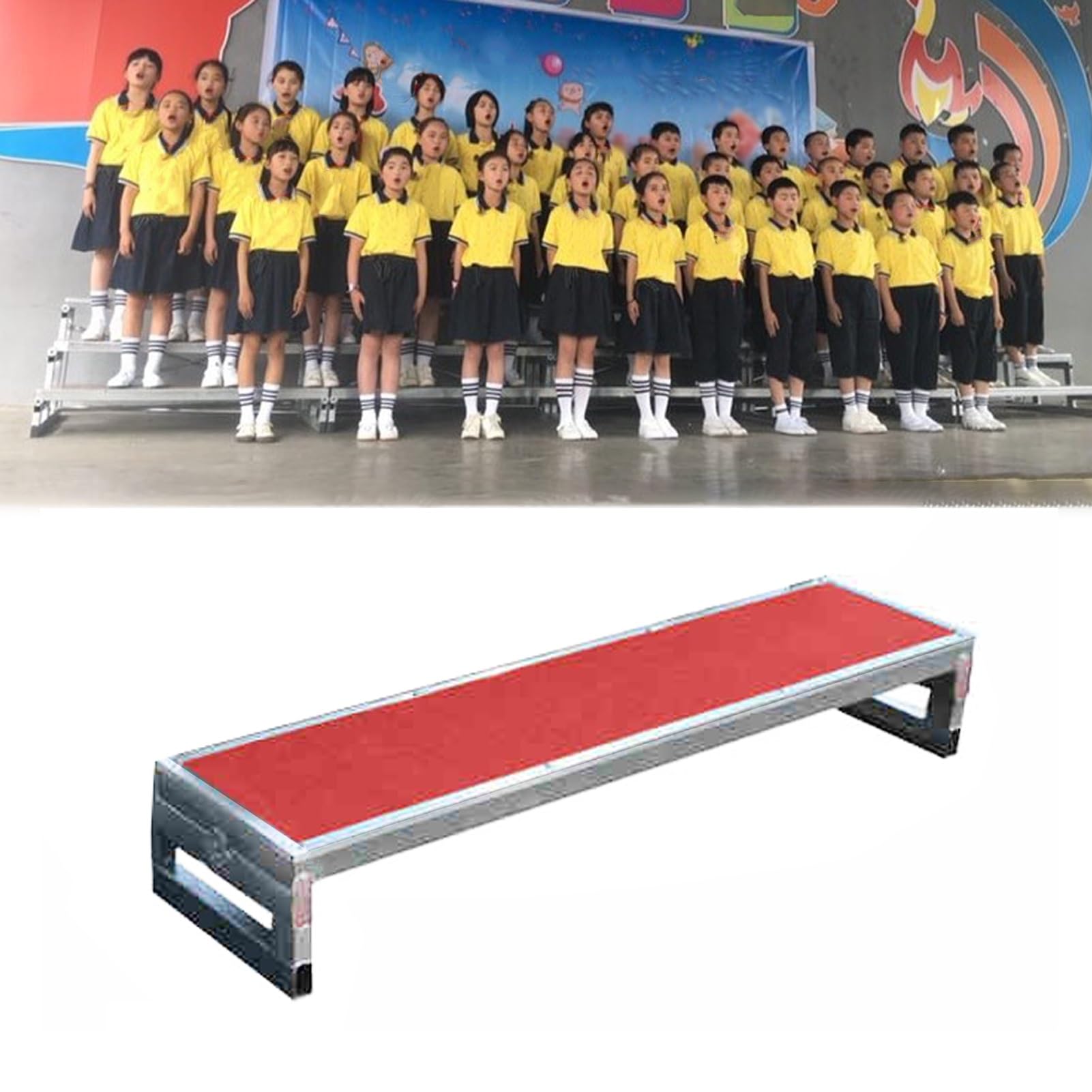 Estrades chorales portables 200 cm solutions scéniques pour photos de groupe