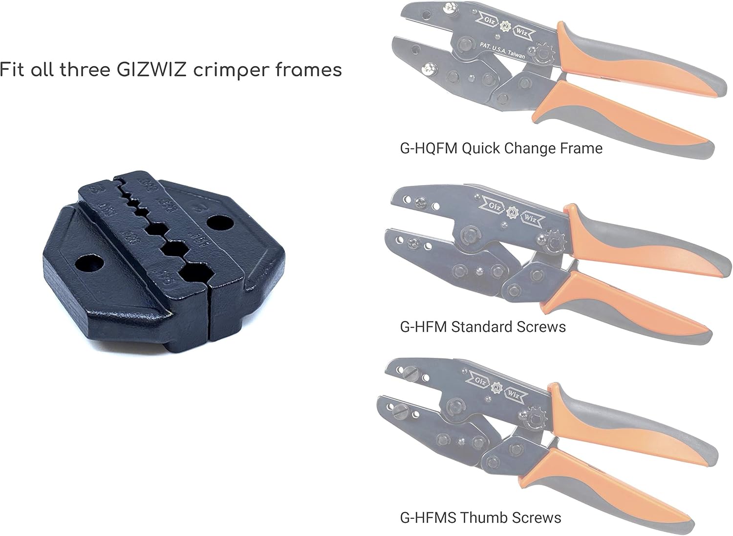 Interchangeable RF Coax Crimp Tool Die Sets G-D3J for RG174 RG179 Fiber Optic