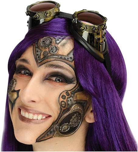 Loftus International Deluxe Steampunk Gears Kit completo de maquillaje de 9 piezas, bronce verde y plata