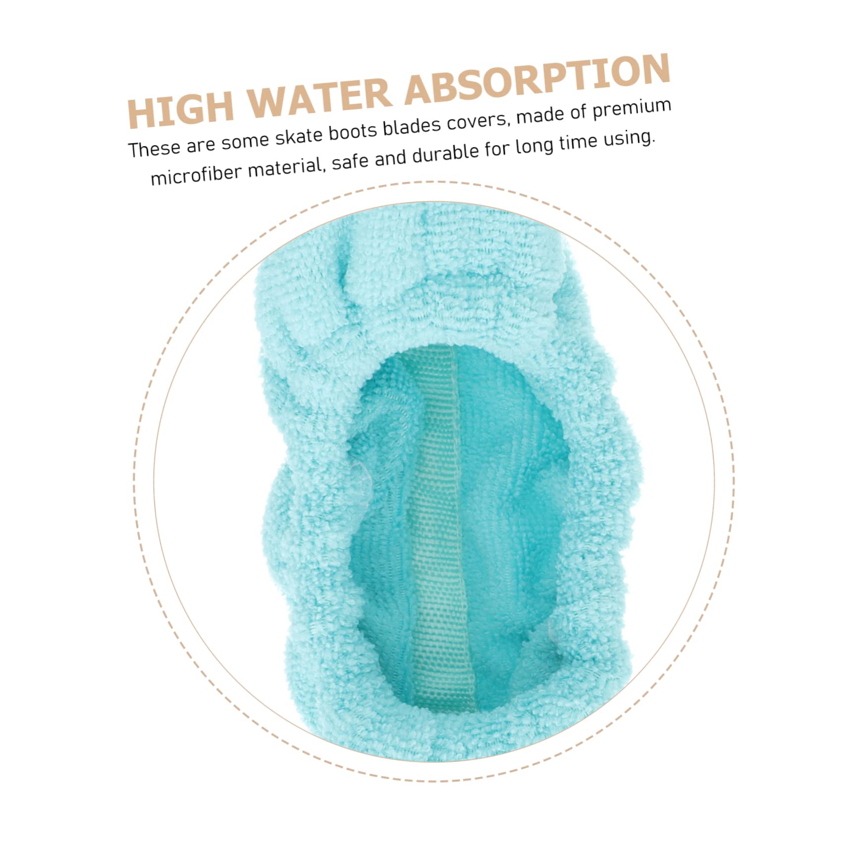 ibasenice Couvre Lames De Patinage Microfibre De Protections pour Lames De Patins À Glace Adaptés Aux Et Aux Adultes S Noir Bleu