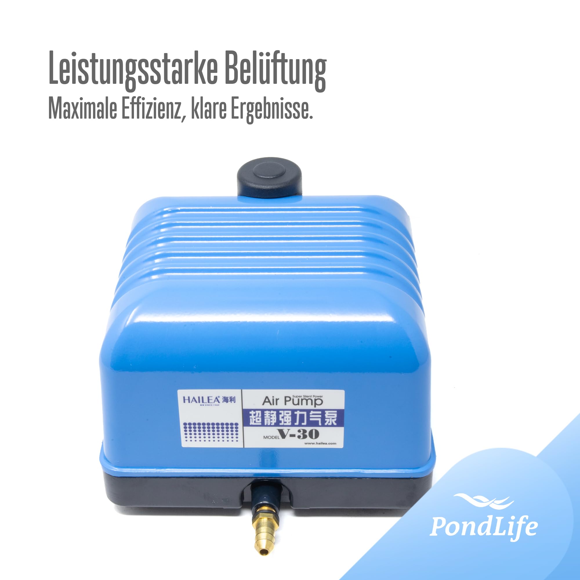 Pondlife Belüfter Komplett Set V-30 - Leistungsstark - Qualitativ - Luftverteiler - Belüftersteine - Schlauch inkl.