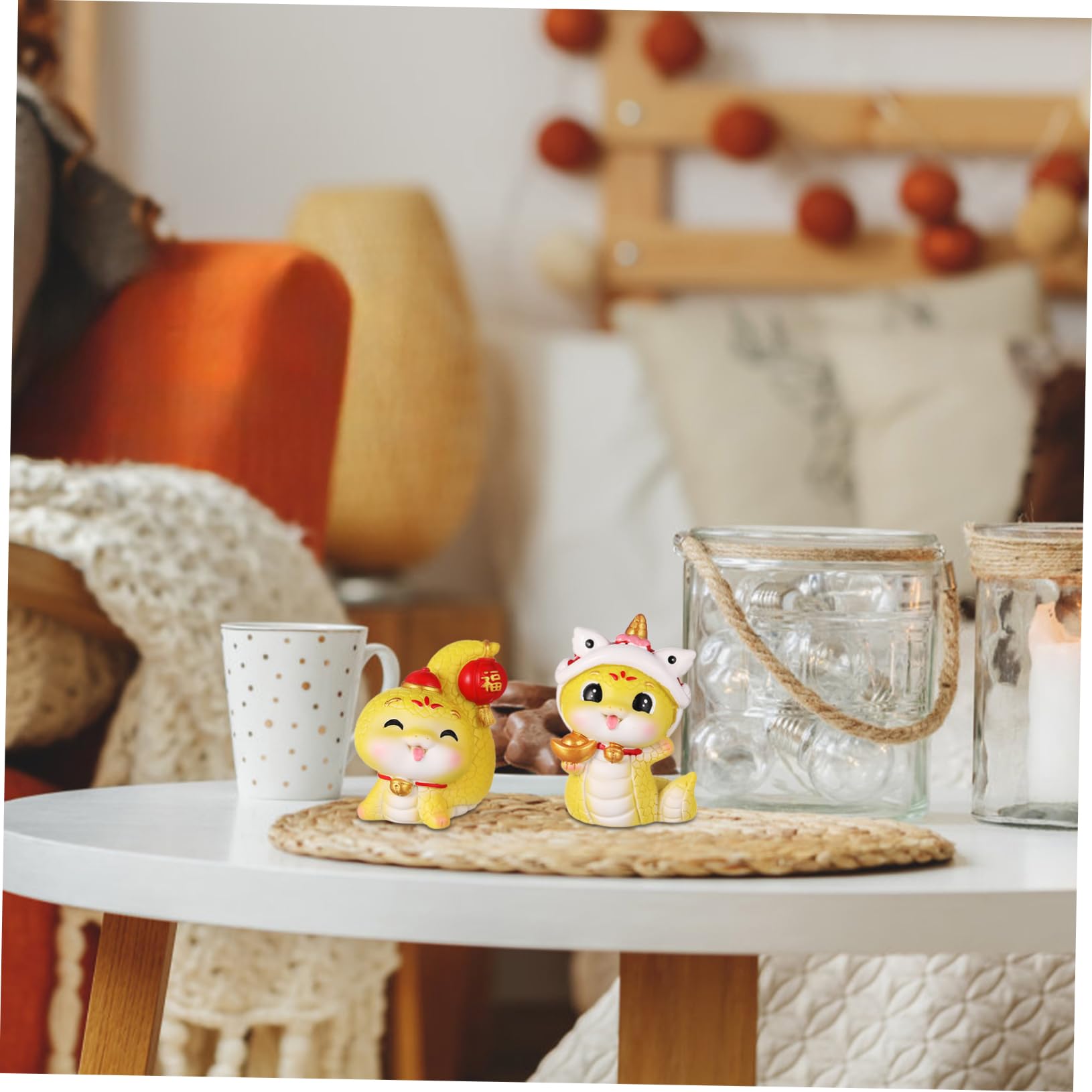 VALICLUD 4 Ensembles Mascotte Dessus De Table du À Thème Décors De Table Figurines d'animaux Reptiles Parure De Serpent Figurines De Serpents Résine 2 Pièces * 4