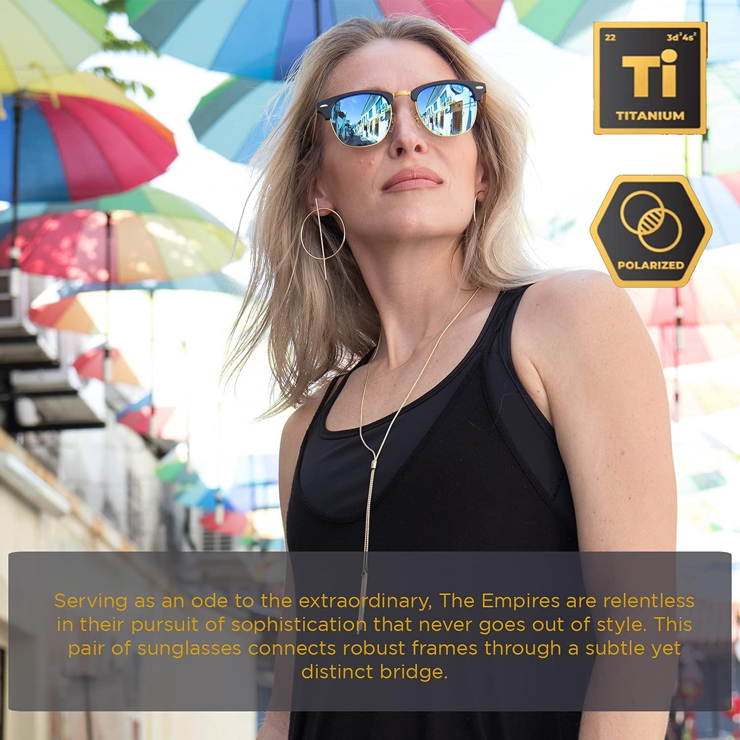 William Painter The Empire Titanium Polarized Sunglasses for Men and Women