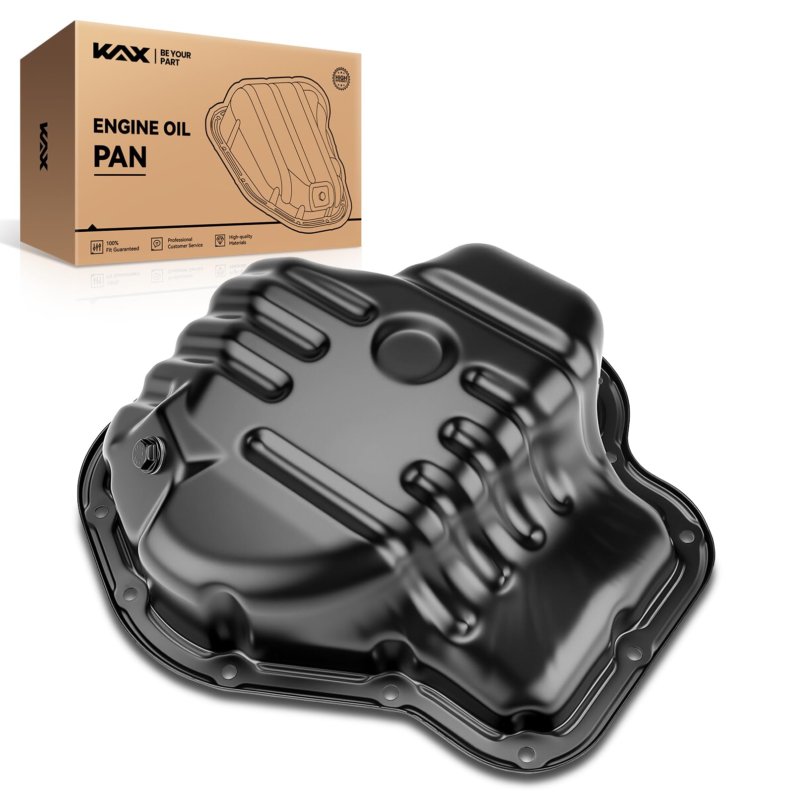 KAX Engine Oil Pan Fit for Camry, RAV4, tC, Matrix, Highlander, Solara | 264-317 with Drain Plug for 2002-2006 Camry, 2005-2010 tC, 2004-2005 RAV4, 2002-2006 Solara, 2009-2010 Corolla, 2.4L