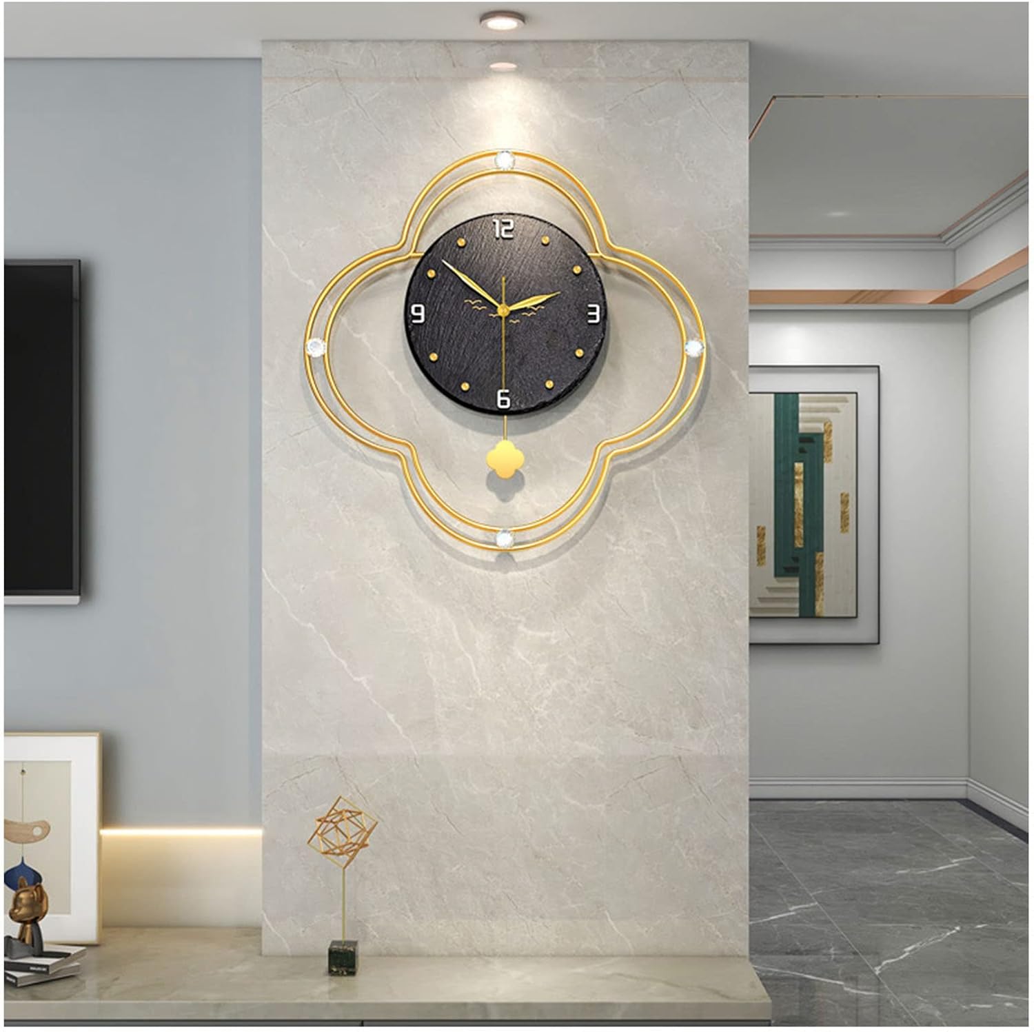 VEZCOS Modern Wall Clocks with Pendulum, Wall Clock Non