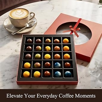 Andy Anand Chocolate Truffles & Pralines Bonbons Box 25 Pcs, 8 oz Belgian Assorted Chocolate Monet Gift Collection with Elegant European Craftsmanship