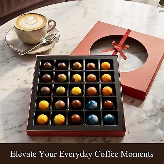 Andy Anand Chocolate Truffles & Pralines Bonbons Box 25 Pcs, 8 oz Belgian Assorted Chocolate Monet Gift Collection with Elegant European Craftsmanship