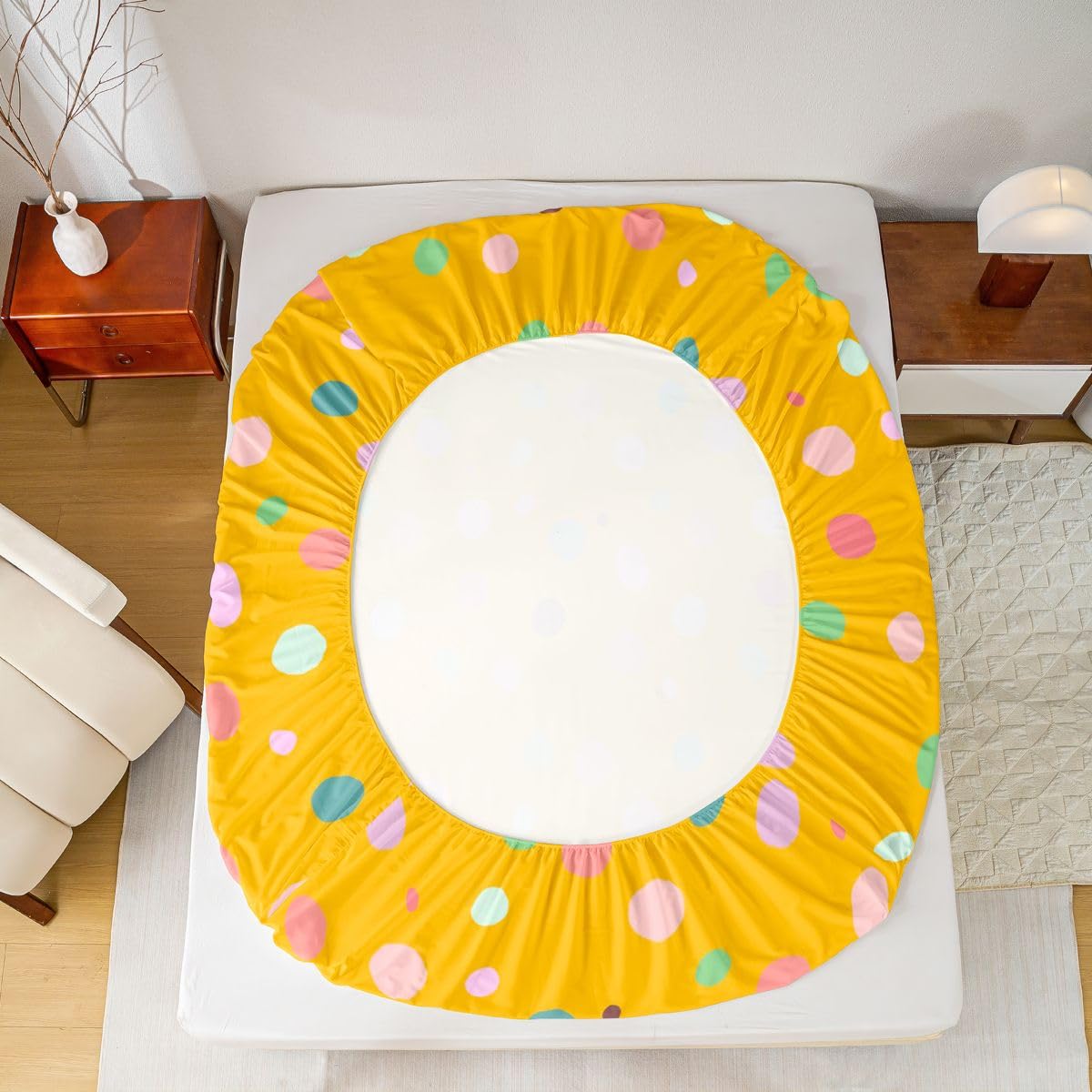 Homemissing Kinder Jungen MäDchen Orange Drap Housse 180x200cm