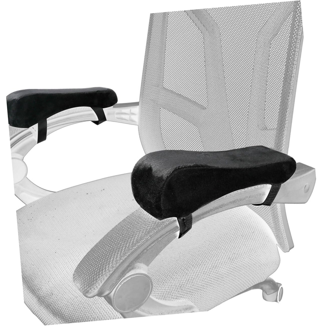 Uonlytech 2 Paires Coussin Accoudoir Mousse à Mémoire pour Chaise Confort Optimal et Support Ergonomique Noir