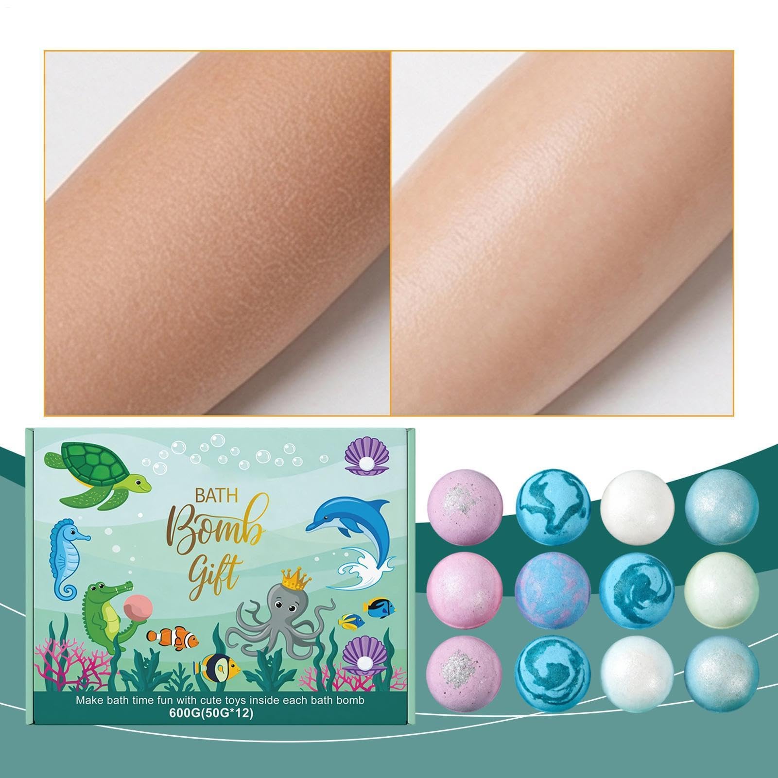 Badekugeln, handgefertigt, natürliches Spa-Zubehör, 12-teiliges Bio-Badekugel-Set für Kinder, für Jugendliche, Mädchen, , Zuhause, Kindertagesstätte, Hotel, Badezimmer, Badewanne