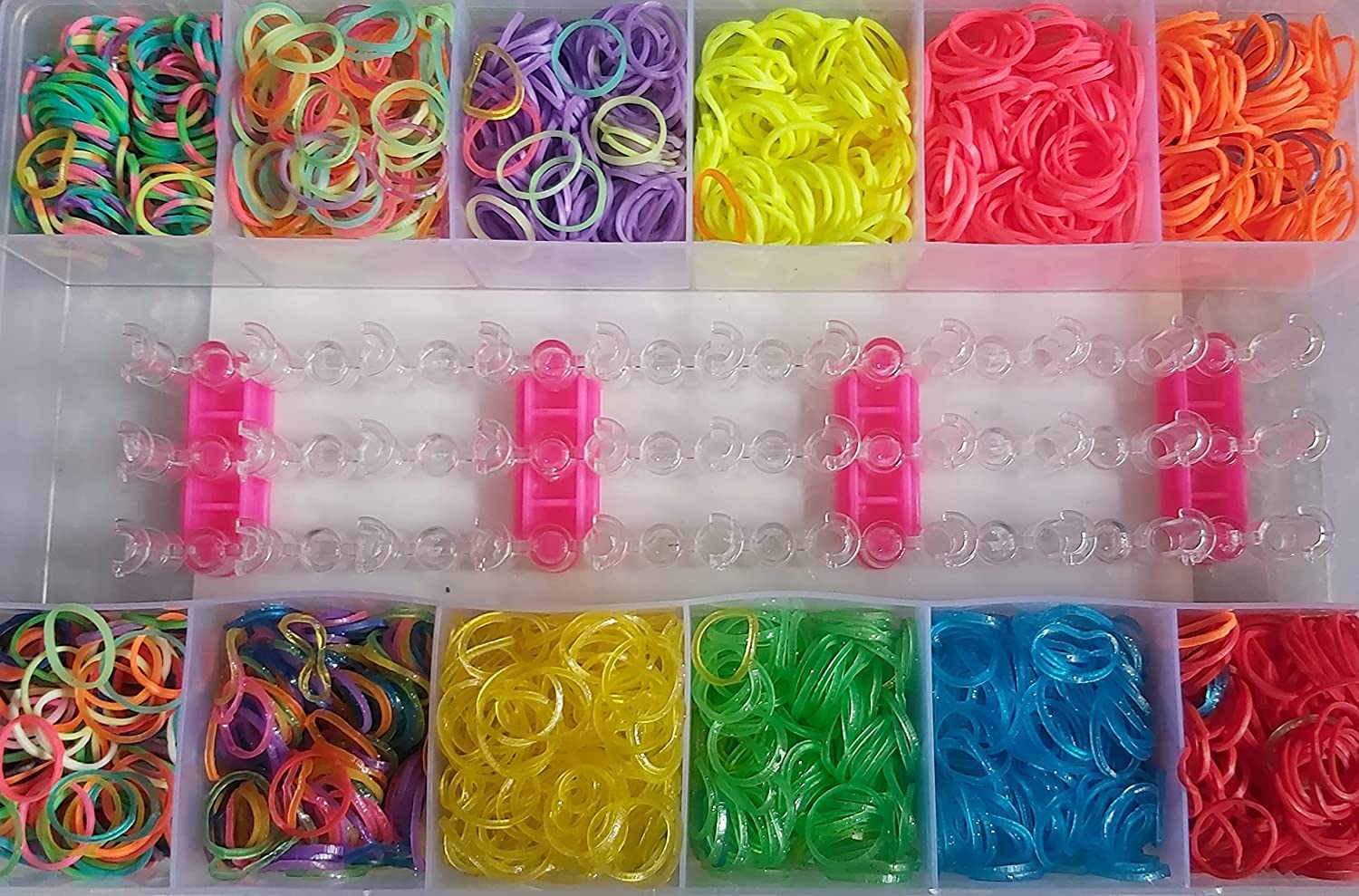 AmigozZ Kids Rainbow Rubber Bands for Bracelets Kit with Case 2400 Loom Bands DIY Crafting Bracelet Making Kit Gifts for Boys Girls (B09M761F6D) Amazon Price History, Amazon Price Tracker