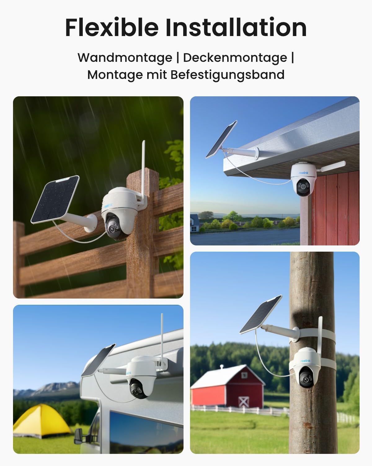 Reolink 3G/4G LTE Überwachungskamera mit SIM-Karte, 5MP 355°/140° PTZ Solar Kamera Outdoor, Farbnachtsicht, Personen/Tiererkennung, Alarmfilterung, Standalone, Go PT Plus+Solarpanel+32GB microSD