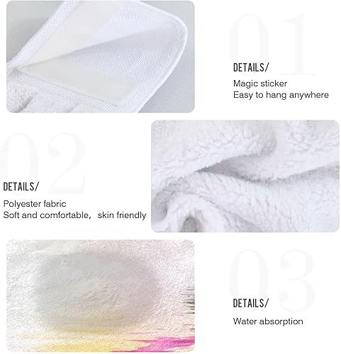 Miniatura 4 de ALAZA Juego de 2 toallas de cocina colgantes con diseño de mariposas rosadas, juego de 2 toallas de mano suaves y absorbentes, paños de cocina,