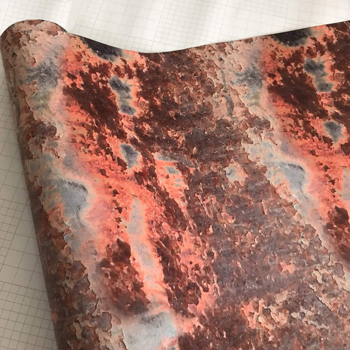 Queenbox Car Wrap Vinyl Roll, 50x200cm Camouflage Rusty Pattern Adhesive Gloss Sticker Decal for Home DIY Automotive Outdoor, Rust 02