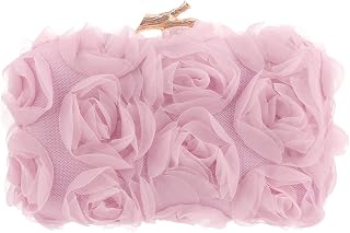 Freie Liebe Women's Lace Floral Clutch Purses Formal Flower Evening Handbags with Chain for Wedding, Prom, Party
