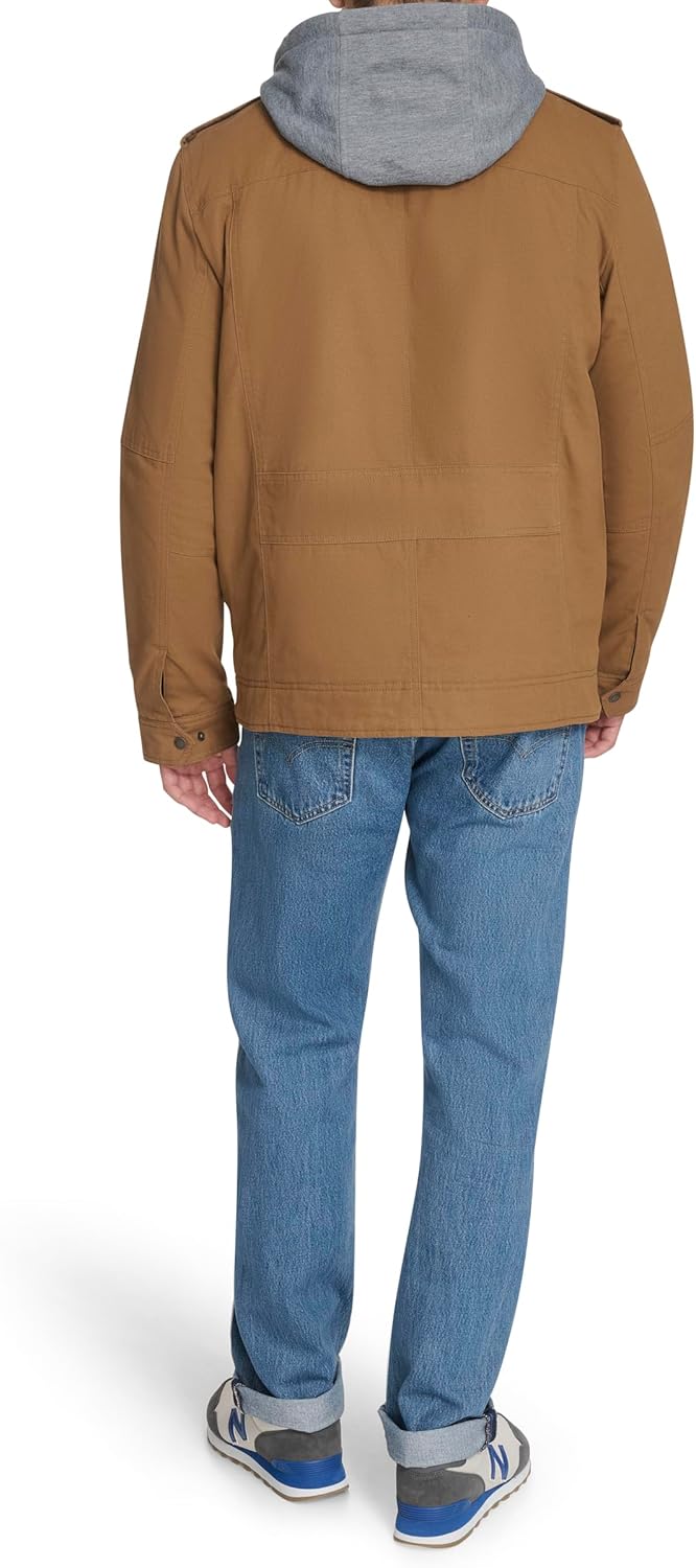 Levi's Men's Washed Cotton Hooded Military Jacket (Regular & Big & Tall Sizes) - Image 4