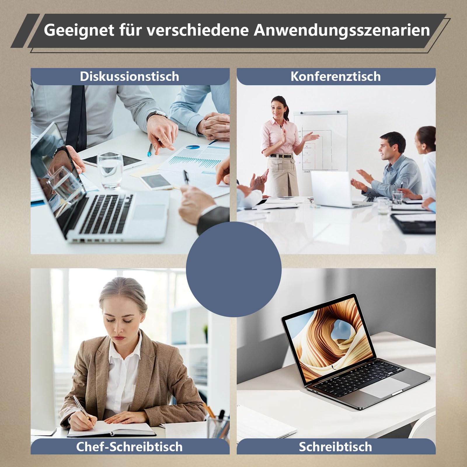 Modularer Konferenztisch Erweiterbar, Großer Besprechungstisch für 4-12 Personen, Schreibtisch Büro Tisch für Konferenzraum, Schulungsraum und Arbeitsplatz