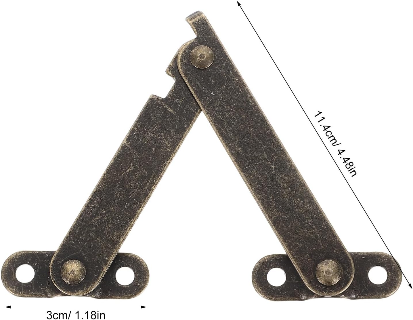 10pcs Antique Brass Folding Hinges for Wooden Box Lid Support