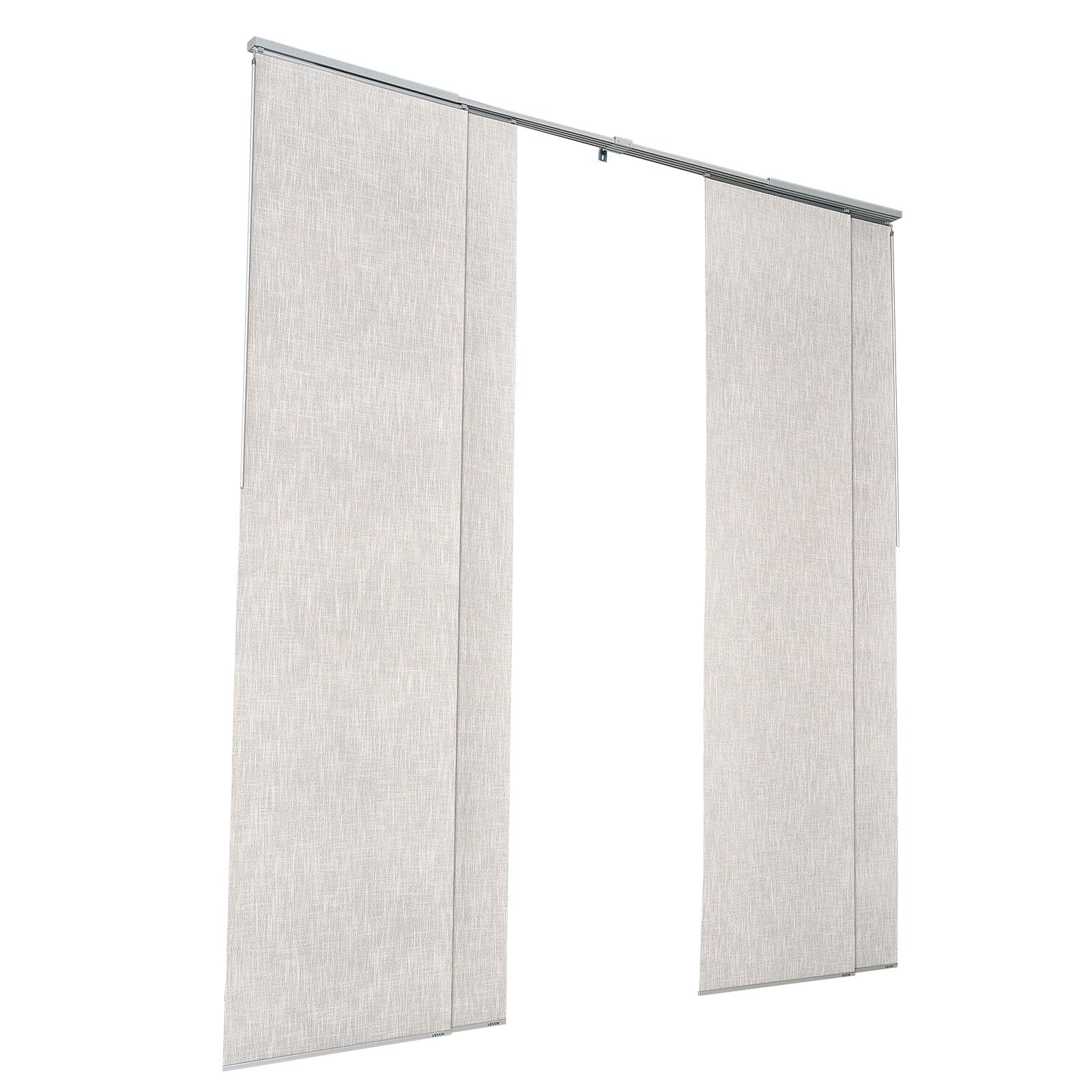 VEVOR Tende a Pannello Binario Estensibile Larghezza tra 116 cm e 218 cm Tende a Pannello per Privacy da Casa Balcone Salone, Oscuranti Verticali Scorrevole per Porte Scorrevoli (Grigio Chiaro)