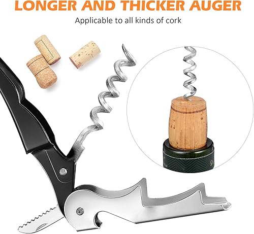 Miniatura 6 de 40 Pieces Wine Key Opener Corkscrew Wine Opener Waiter Metal Bottle Wine Opener Heavy Wine Key Fold Beer Corkscrew Serrated Foil Cutter Key for Home