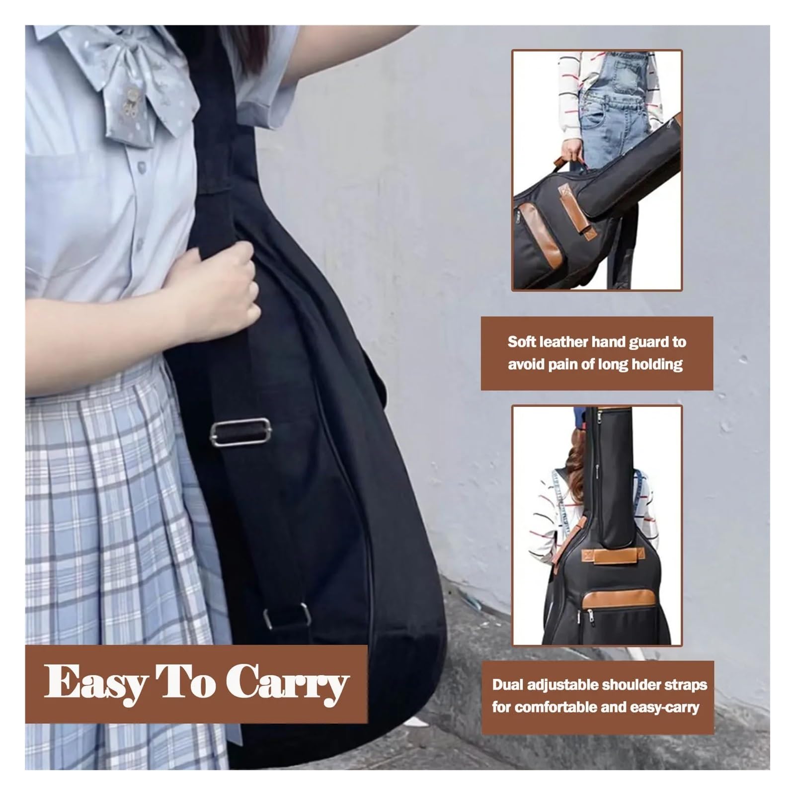 Bolsa Ligera for Guitarra: con protección Acolchada y múltiples Bolsillos for Accesorios para Guitarra