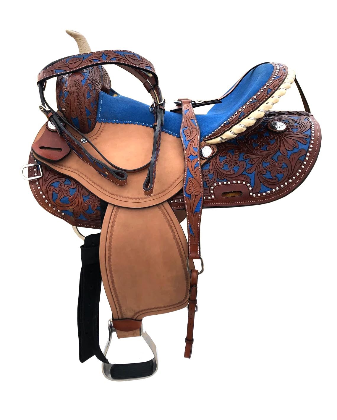 Ensemble de selle de course de tonneau d'occasion 16 17 cuir occidental