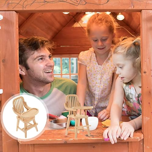 Miniatura 8 de GANAZONO Adorable casa de muñecas en miniatura, silla alta, muebles a escala para niños y niñas, decoración de casa de muñecas, diseño de simulación