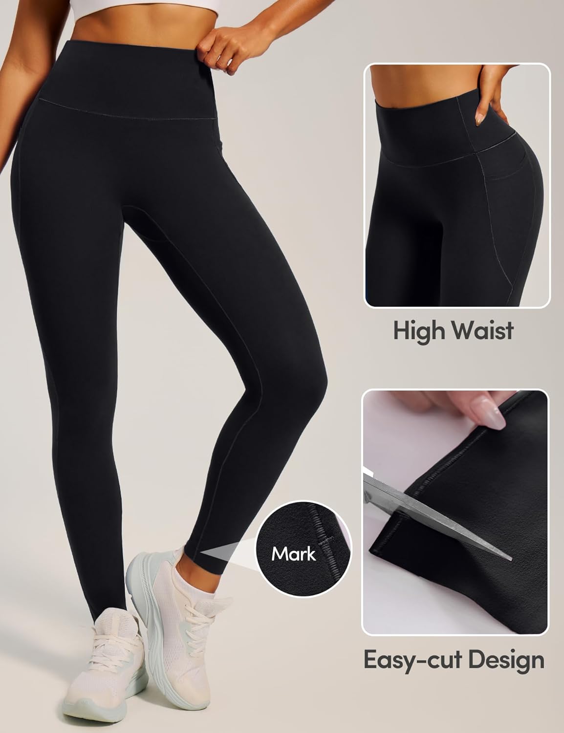 IUGA Invisible Scrunch Butt Lifting Leggings for Women No Front Seam Workout Leggings with Pockets Tummy Control Yoga Pants - Image 5