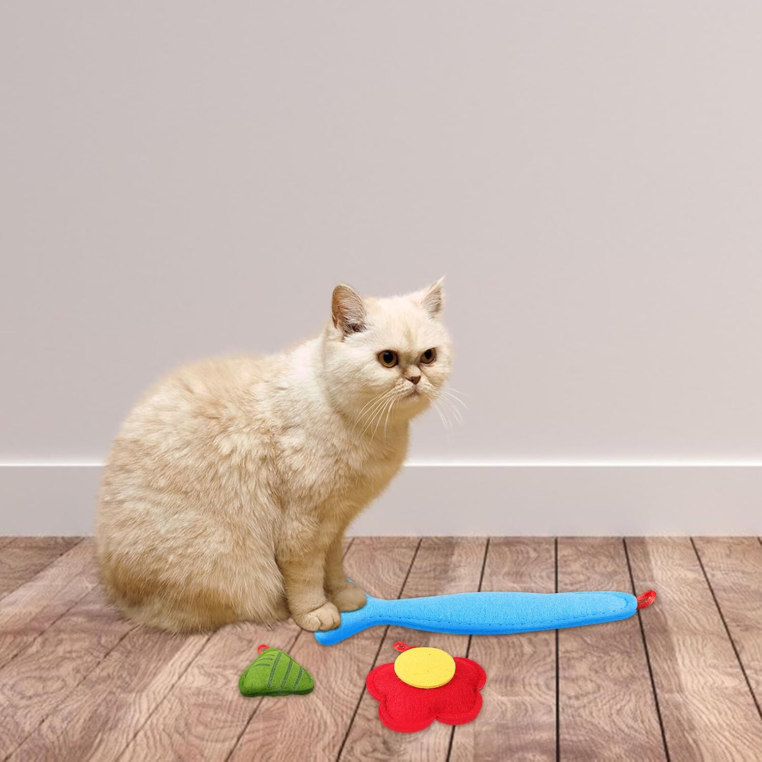 POPETPOP 6pcs Kitten Catnip Set Felt Mushroom Interactive Cat Chew with Natural Catnip for Indoor Play and Pet Entertainment Style