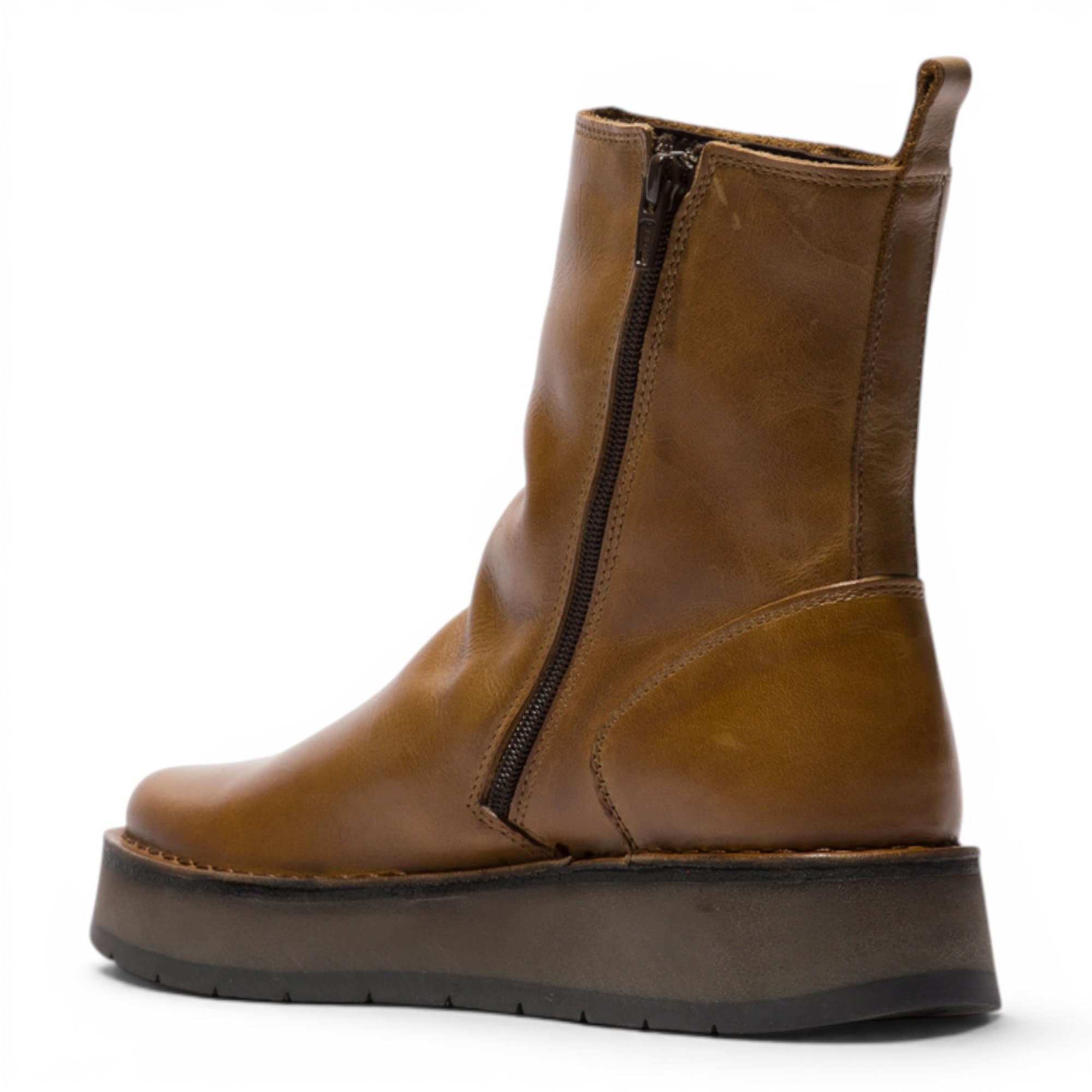 Fly Womens RENO053FLY Stivaletti Comodi in Pelle con Cerniera e Plateau