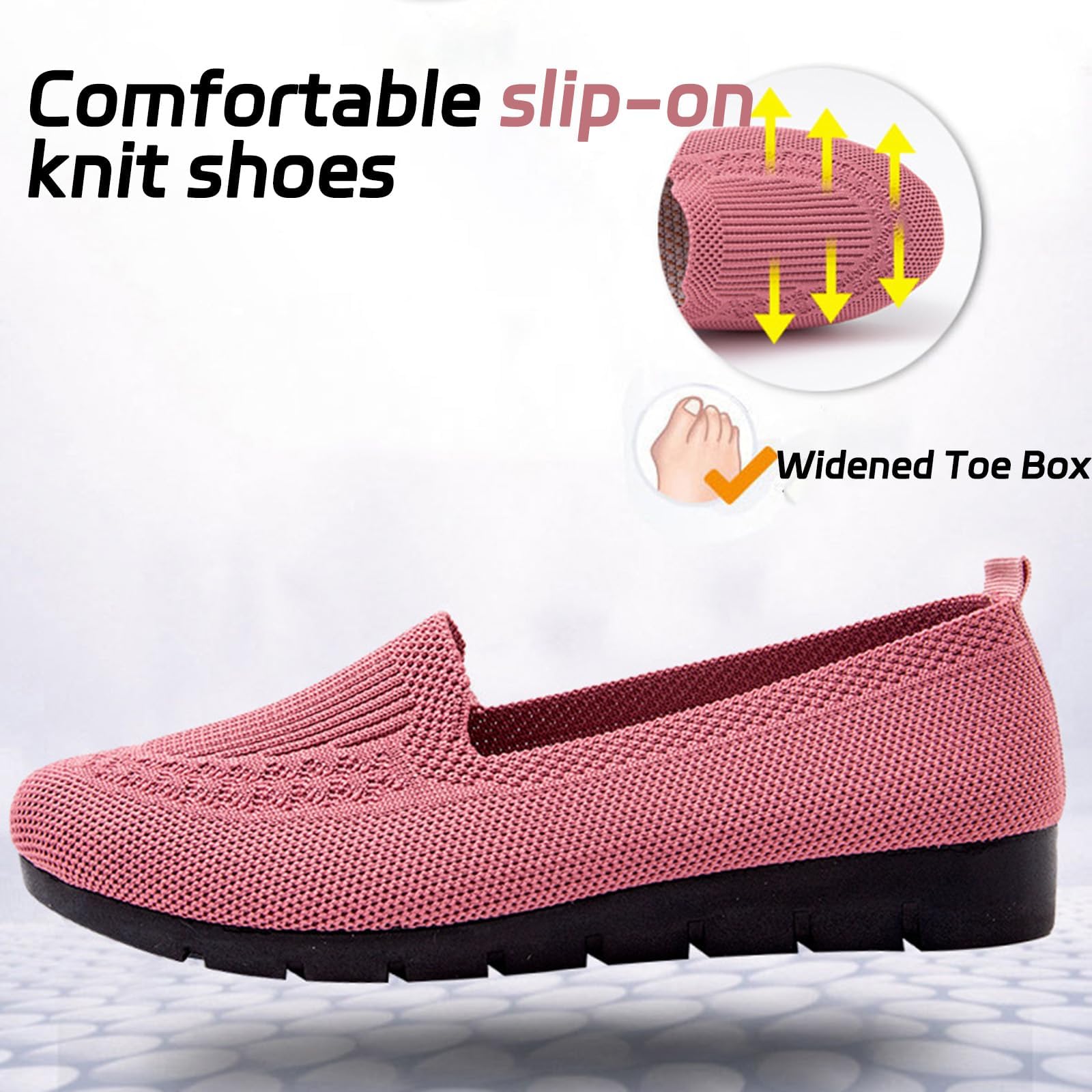 Mocassini Donna Slip-On in Maglia Traspirante | Suola Antiscivolo Morbida e Leggera con Supporto ‘proa Plantare – Scarpe Comode per Lavoro, Estate, Viaggio