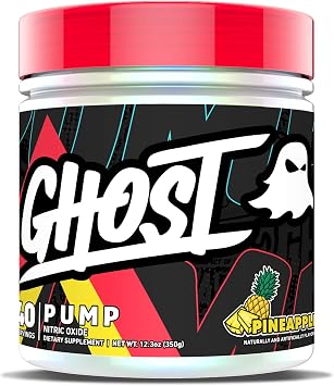 GHOST Pump Nitric Oxide Powder, Pineapple - 40 Servings - Sugar-Free & Stim-Free Pre-Workout Supplements - L-Citrulline, Arginine Nitrate & L-Glutathione - Soy & Gluten-Free, Vegan