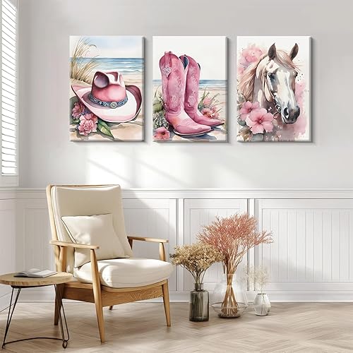 Miniatura 119 de Arte de pared bohemio con margaritas, decoración de pared de lienzo de montaña, impresiones abstractas de flores silvestres, puesta de sol, arte de