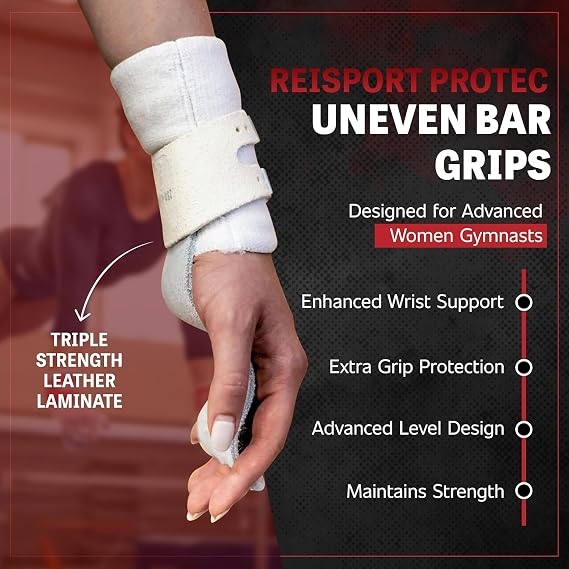 Medium - Reisport Ladies Protec Hyper Buckle Uneven Bar Grips, Gymnastics