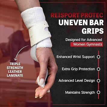 Medium - Reisport Ladies Protec Hyper Buckle Uneven Bar Grips, Gymnastics